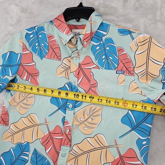 RSVLTS Disney Moana Of Motunui Kunuflex Button Shirt Hawaiian Leaf Blue Youth XL - Picture 4 of 9